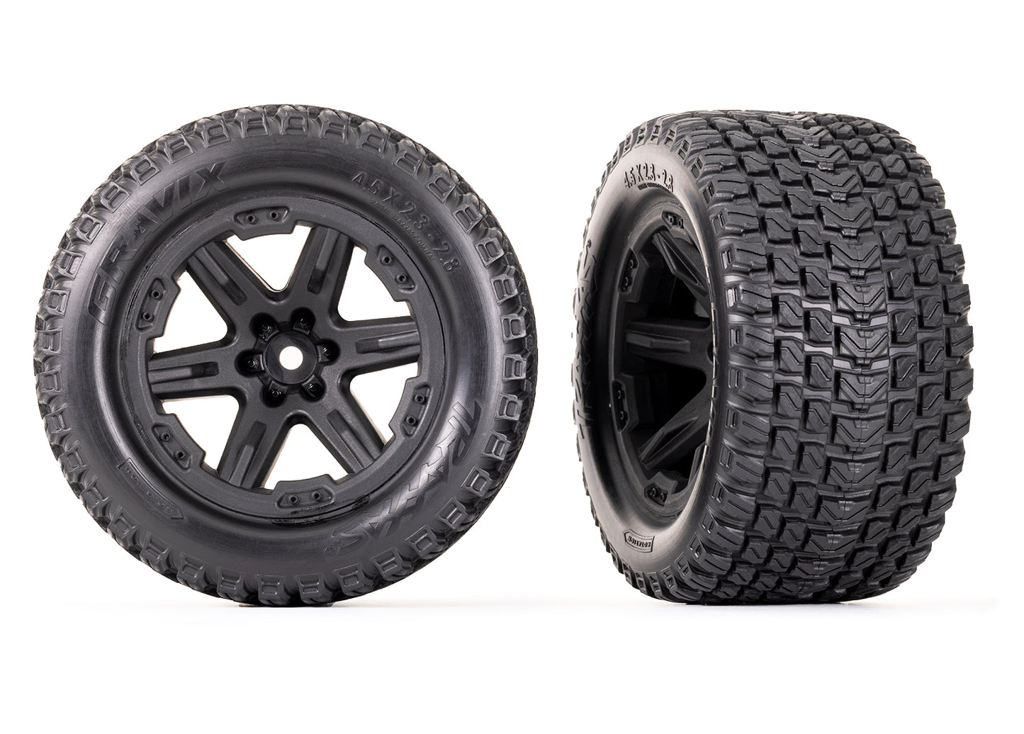 Traxxas RXT 2.8" Black Wheels & Gravix Tires (2)