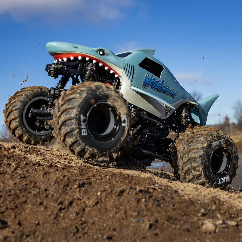 Mini LMT Megalodon 2S 4X4 RTR Brushed Monster Truck (Battery & Charger Included), Blue