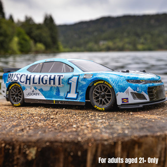NASCAR RC Race Car Ross Chastain No. 1 2025 Busch Light Chevrolet ZL1 2S AWD RTR Brushed On-Road (Battery & Charger Included), Blue