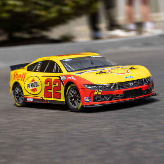 NASCAR RC Race Car Joey Logano No. 22 2025 Shell-Pennzoil Ford Mustang 2S AWD RTR Brushed On-Road (Battery & Charger Included), Yellow