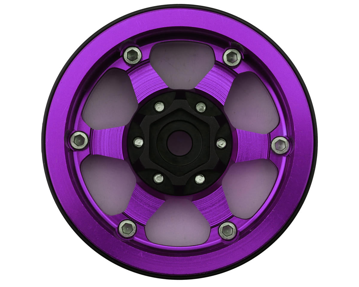 Treal Hobby Type H 1.9" 6-Spoke Beadlock Wheels (Purple) (4)