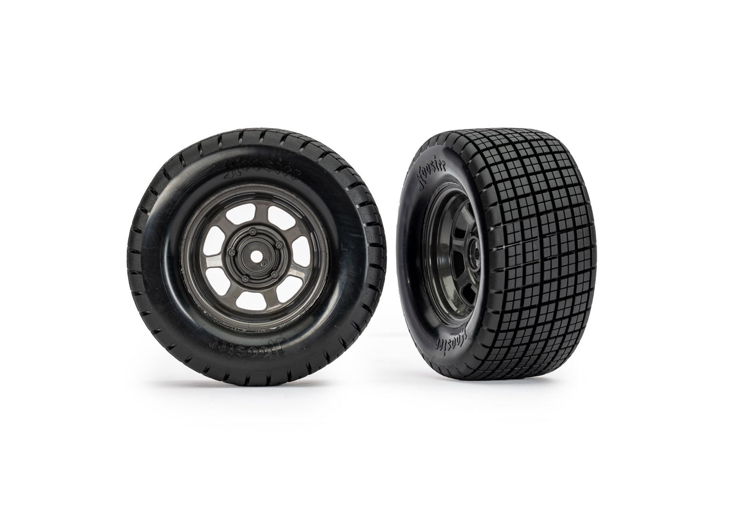Dirt Oval Gray Rear Wheels w/ Hoosier Tires (2)