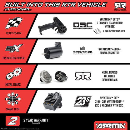 ARRMA Typhon Grom BLX chassis/no-body view