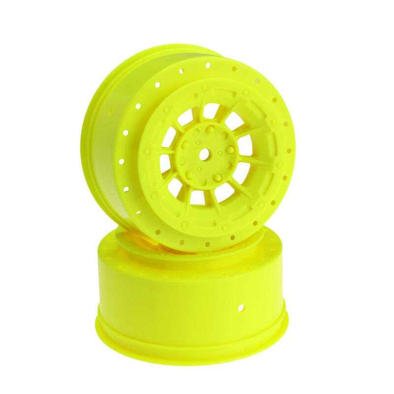 JConcepts Hazard 12mm Hex Wheel, 3mm Wider Offset, Yellow: SC10