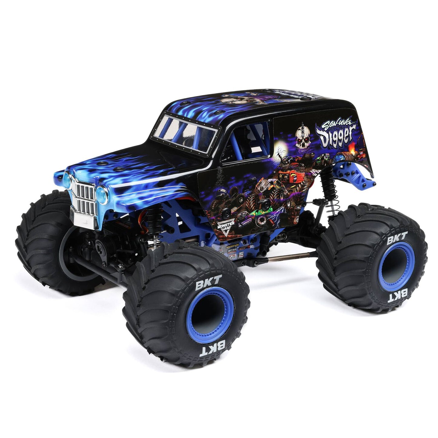 Mini LMT Son Uva Digger 2S 4X4 RTR Brushed Monster Truck (Battery & Charger Included), Blue
