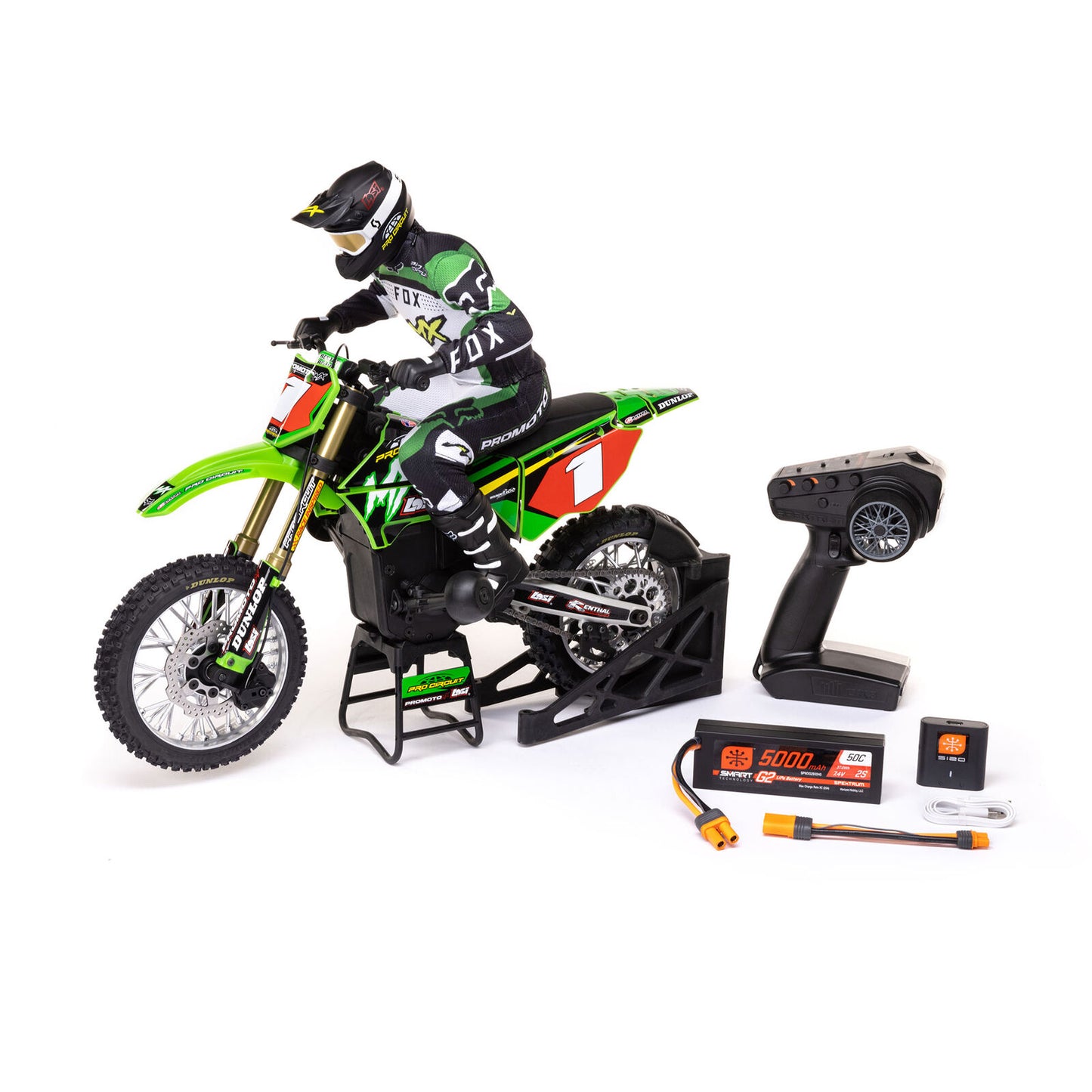 Promoto-MX Pro Circuit 2S RTR Brushless Motorcycle (Battery and Charger Included), Green