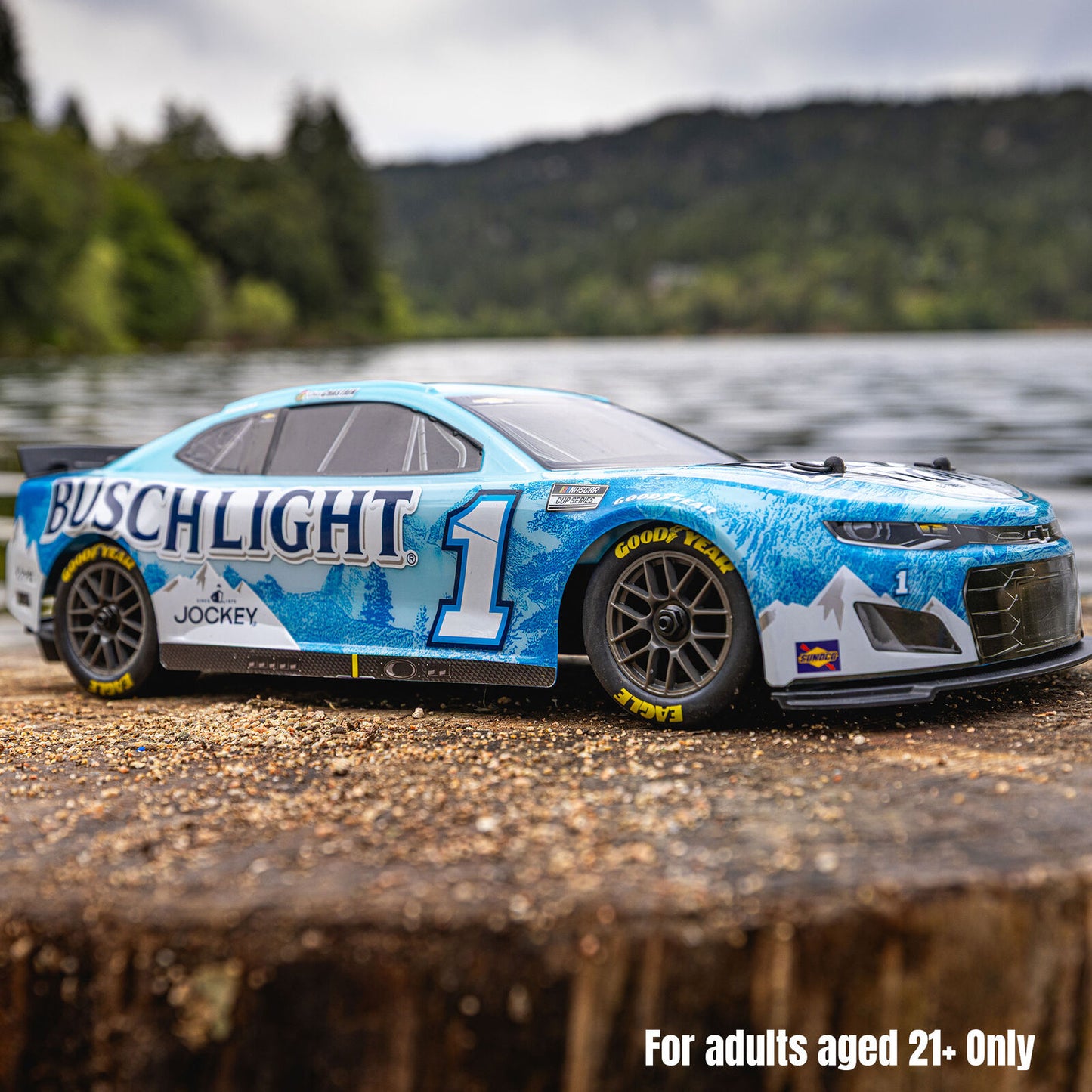 NASCAR RC Race Car Ross Chastain No. 1 2025 Busch Light Chevrolet ZL1 2S AWD RTR Brushed On-Road (Battery & Charger Included), Blue