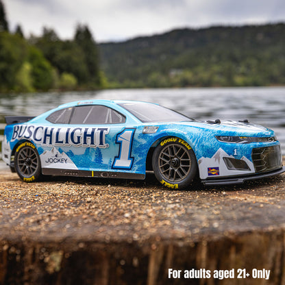 NASCAR RC Race Car Ross Chastain No. 1 2025 Busch Light Chevrolet ZL1 2S AWD RTR Brushed On-Road (Battery & Charger Included), Blue