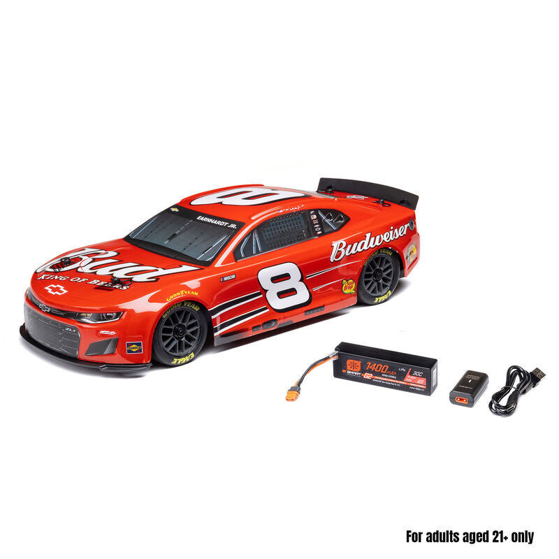 NASCAR RC Racecar Dale Earnhardt Jr. No. 8 Budweiser Chevrolet ZL1 2S AWD RTR Brushed On-Road (Battery & Charger Included), Red