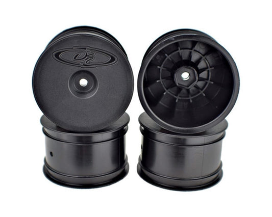 DE Racing Speedline 2.2 1/10 Buggy Rear Wheels (4) (B6/B74/22/22-4) (Black) w/12mm Hex