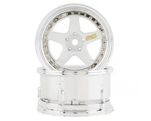 DS Racing Drift Element 5 Spoke Drift Wheels (White & Chrome) (2) (Adjustable Offset) w/12mm Hex