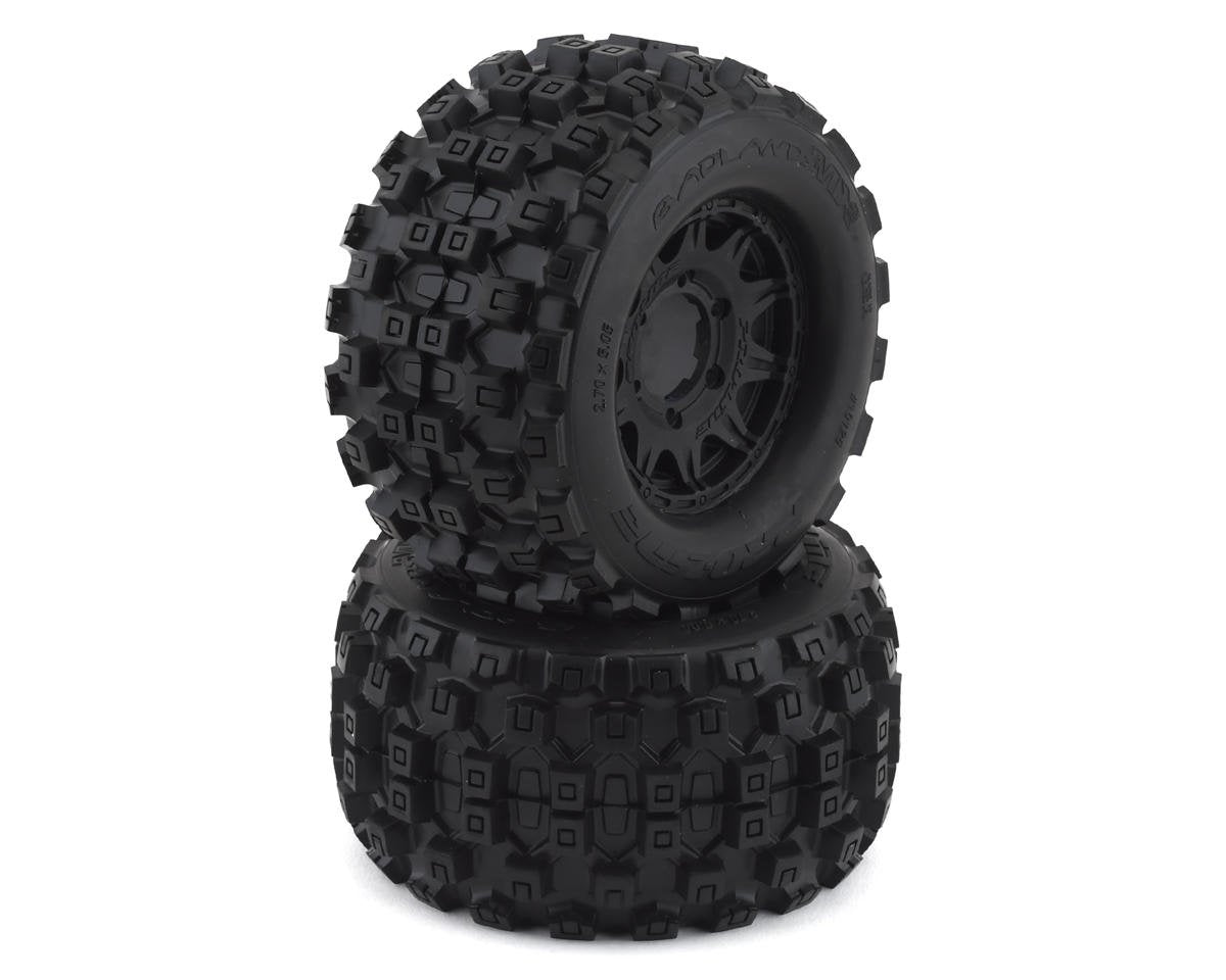 Pro-Line Badlands MX28 2.8" Pre-Mounted Tires w/Raid 6x30 Wheels (2) (M2) (Black) w/Removable Hex