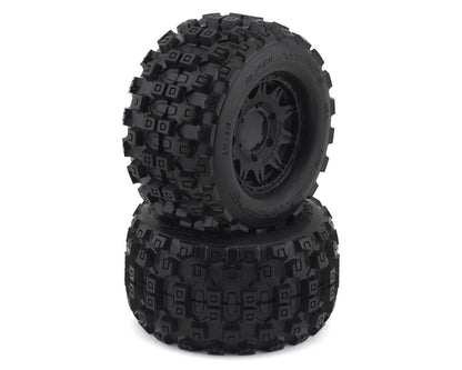 Pro-Line Badlands MX28 2.8" Pre-Mounted Tires w/Raid 6x30 Wheels (2) (M2) (Black) w/Removable Hex