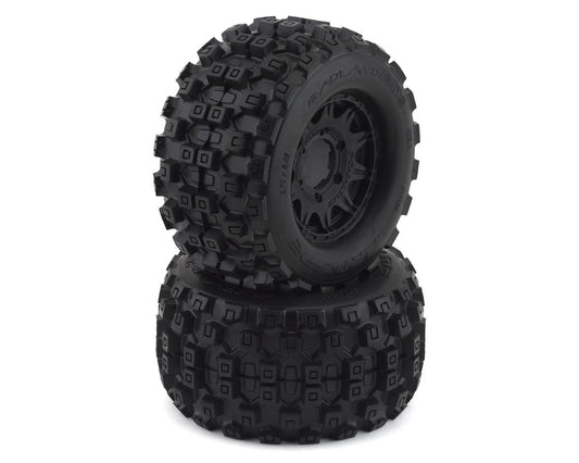 Pro-Line Badlands MX28 2.8" Pre-Mounted Tires w/Raid 6x30 Wheels (2) (M2) (Black) w/Removable Hex