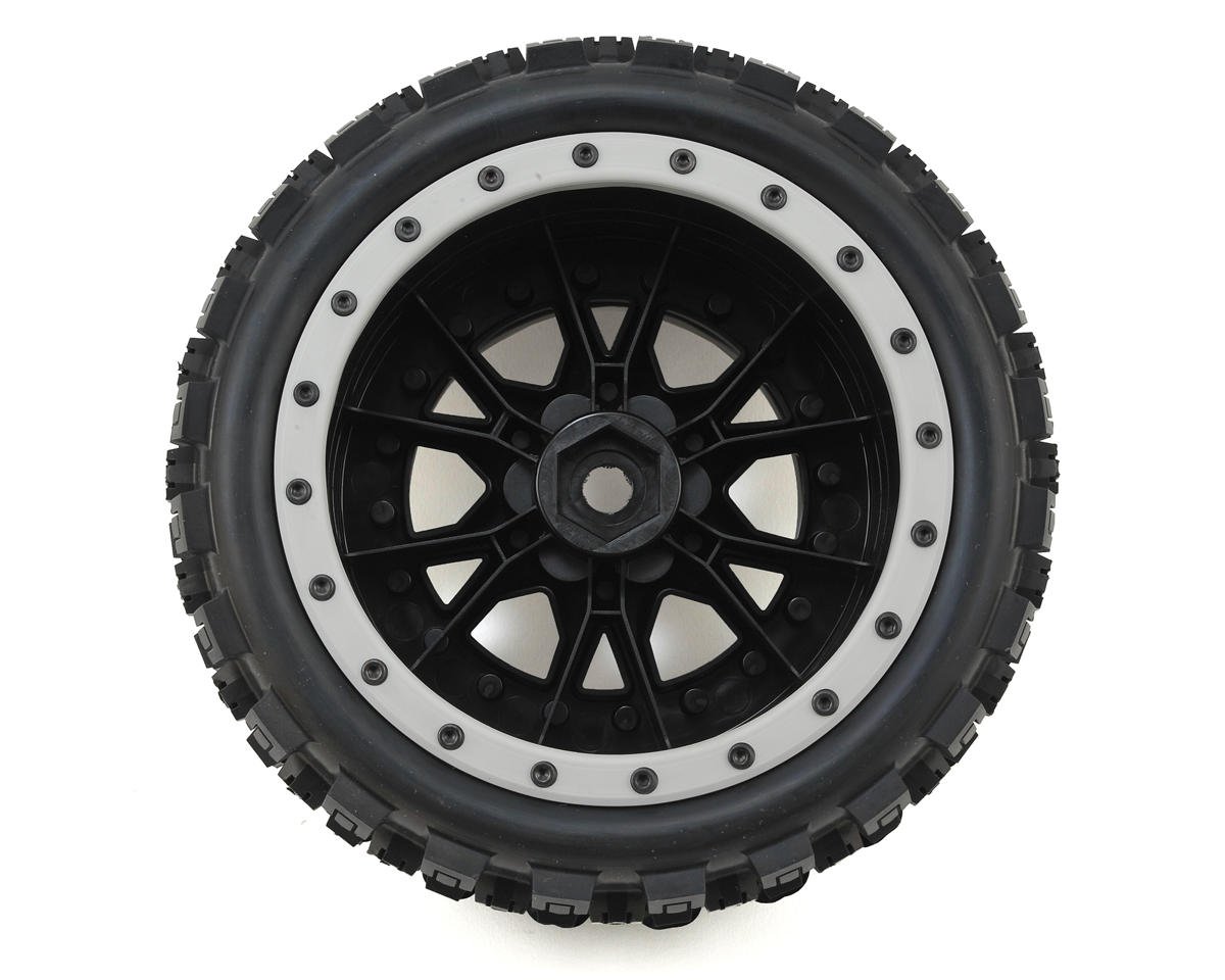 Pro-Line X-Maxx Badlands MX43 Pro-Loc Pre-Mounted All Terrain Tires (MX43) w/Impulse Pro-Loc Wheels (Black) (2)
