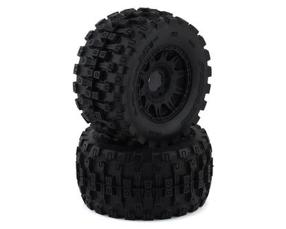 Pro-Line Badlands MX38 HP Belted 3.8" Pre-Mounted Truck Tires (2) (Black) (M2) w/Raid Wheels