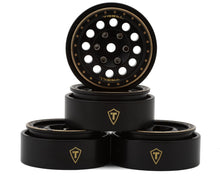 Treal Hobby Type A 1.0" 12-Hole Brass Beadlock Wheels (Black) (40g ea) (4)