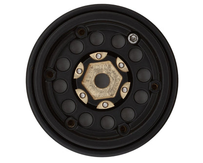 Treal Hobby Type A 1.0" 12-Hole Brass Beadlock Wheels (Black) (40g ea) (4)